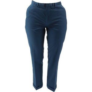 NWT LANDS' END MEN'S NO IRON TWILL TRADITIONAL PANTS COLOR BLUE WING TEAL 31